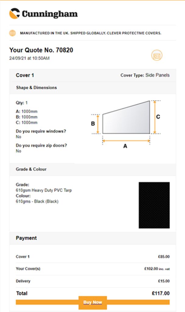 How to Order your Side Panels - Step 3 Receive Quotation & CAD Drawing