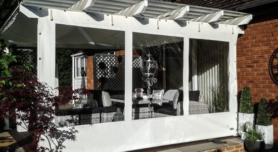 White PVC UV Protected Side Panels for Pergola
